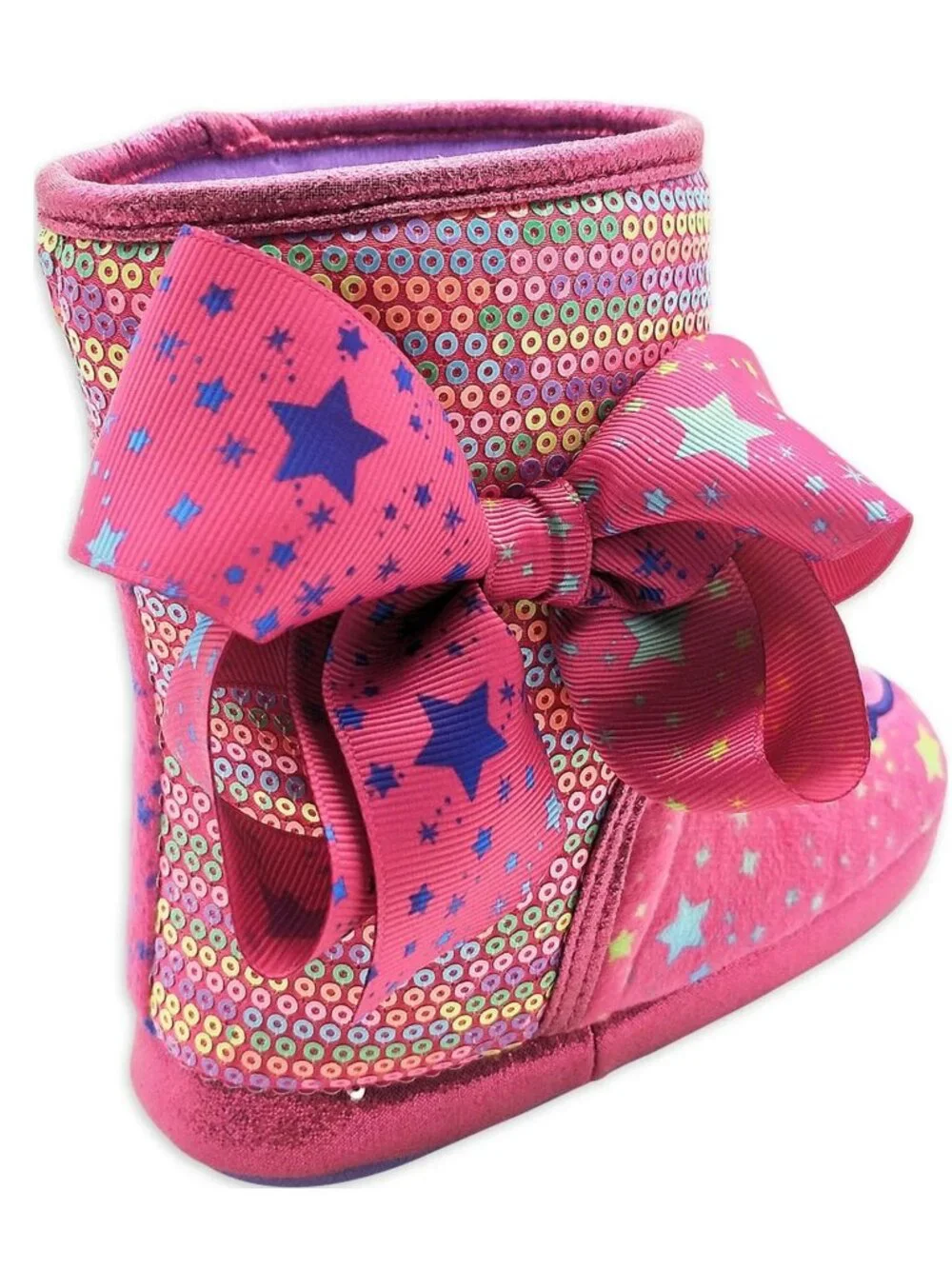 JoJo Siwa Toddler Size 7/8 Slippers Bootie Bow Sequins Jojo BowBow Artwork